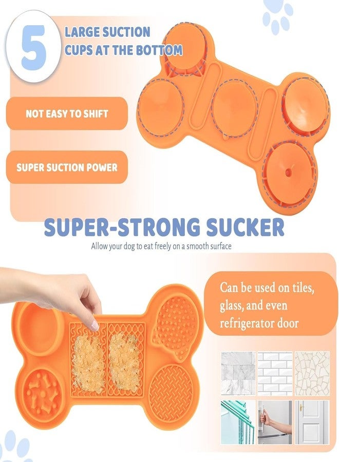 Shrux وسادة شروكس المصنوعة من السيليكون المزودة بأكواب شفط لإبطاء تناول الطعام للكلاب | سجادة لللعق والتغذية مع وعاء ماء | 6 في 1 سجادة طعام بأنماط مختلفة للحيوانات الأليفة | وسادات شفط لإبطاء تناول الطعام للكلاب والقطط - قطعة واحدة - Image 4